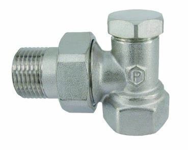 Radiatorverschraubung, Eckform 1/2"
