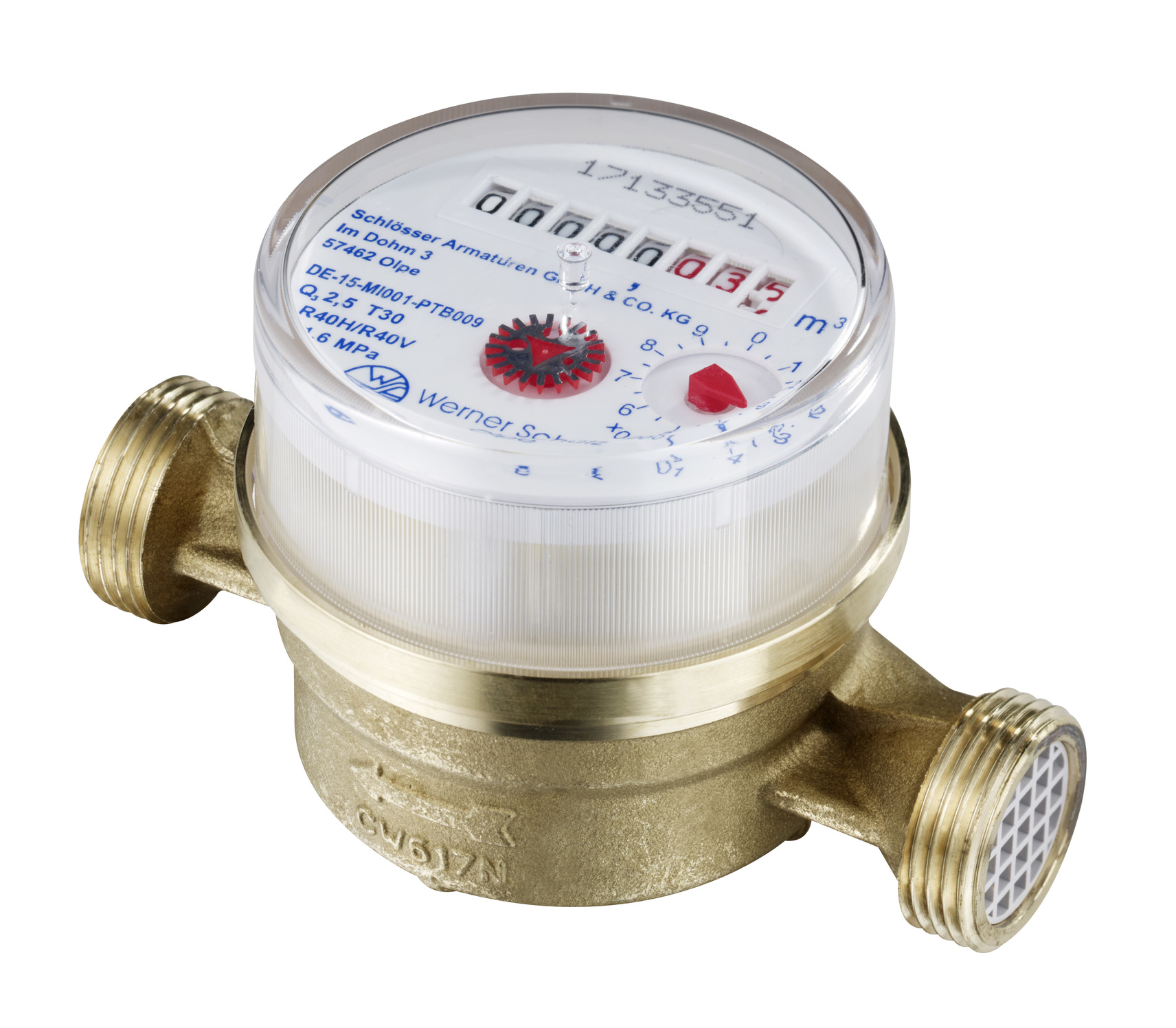 Schlösser Einstrahl-Etagenzähler für Kaltwasser  und Warmwasser – Präzise Messung 30 °C bis 90 °C